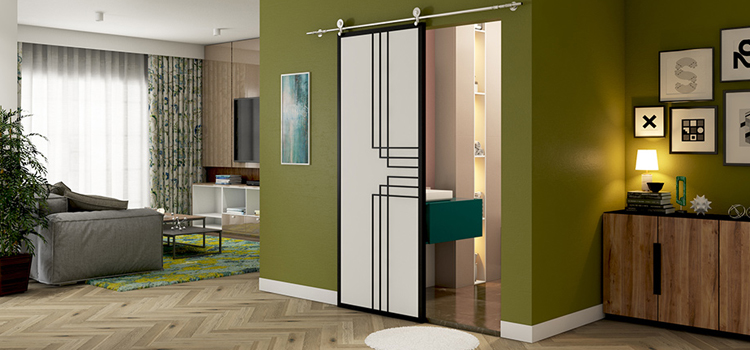 sliding bathroom door installation in Palm Springs